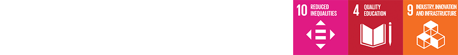 SDG icons 10, 4 and 9