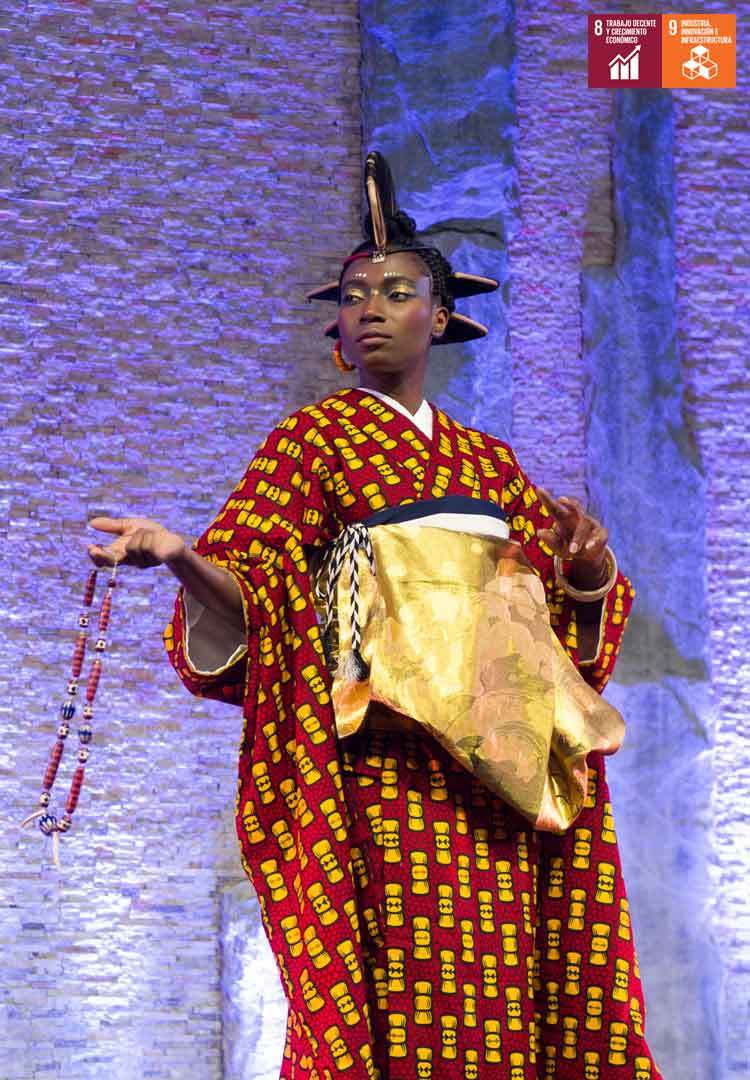 Foto de uno de los kimonos de Serge Mouanguedo.