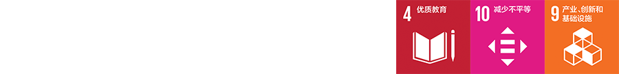 SDG icons 10, 4 and 9